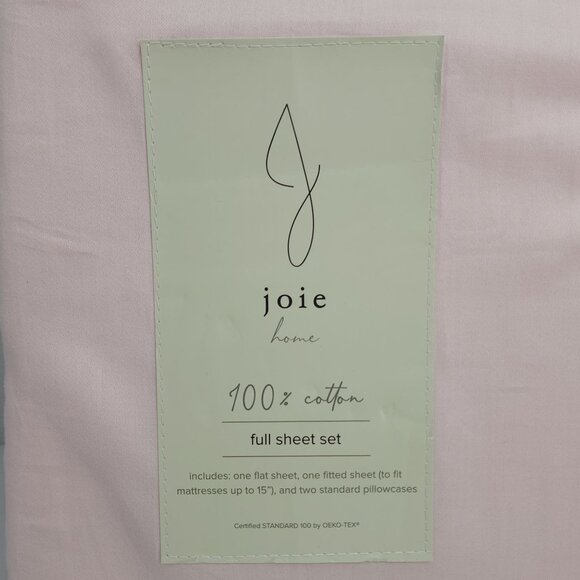 Joie Home 100% Cotton Full Double Sheet Set Pink Fits Mattresses Up To 15" - Picture 3 of 8